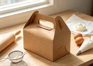 Boîte rigide en papier kraft recyclable écologique épais, découpée et pliée, avec poignée intégrée, fermeture magnétique, sans colle requise - Product Image 5