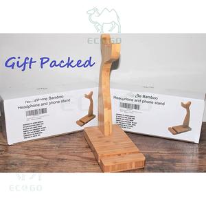 Soporte de bambú duradero para auriculares, colgador original para auriculares con ranura para soporte para Iphone, soporte para auriculares - Product Image 5