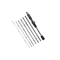 Canne à pêche LOVITA Soft T30 en fibre de carbone pour le spinning et la pêche au lancer - Pliable, portable, pour la pêche en ruisseau, la pêche au poisson mandarin, avec mouvement droit et embout en céramique