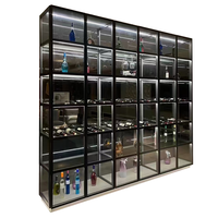 Présentoir transparent pour bar de maison Bouquets de bijoux cosmétiques Cabinets en verre pour coin en bois Cigarette Whisky Vitrine pour vin