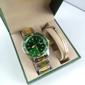 2023 Design marque mode luxe étanche quartz vert bleu fantôme vente en gros ensembles de montres pour hommes et femmes