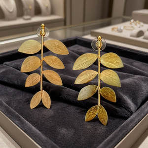 Pendientes Colgantes Hechos a Mano de Aleación de Latón y Cobre, Chapados en Oro, con Patrón Geométrico de Planta, Estilo Bohemio, Vintage, para Mujer, Regalo para Fiesta - Product Image 2