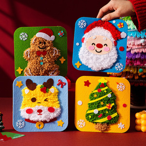 Décorations <span class=keywords><strong>de</strong></span> Noël faites à la main pour enfants Fun Non-Woven Fabric Sewing Threading Painting DIY Materials for Kindergarten - Product Image 2