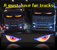 Écran électronique à LED souple Smart Devil Eye pour camion, camionnette, voiture, grand écran LED Devil Eye pour lunettes de camion