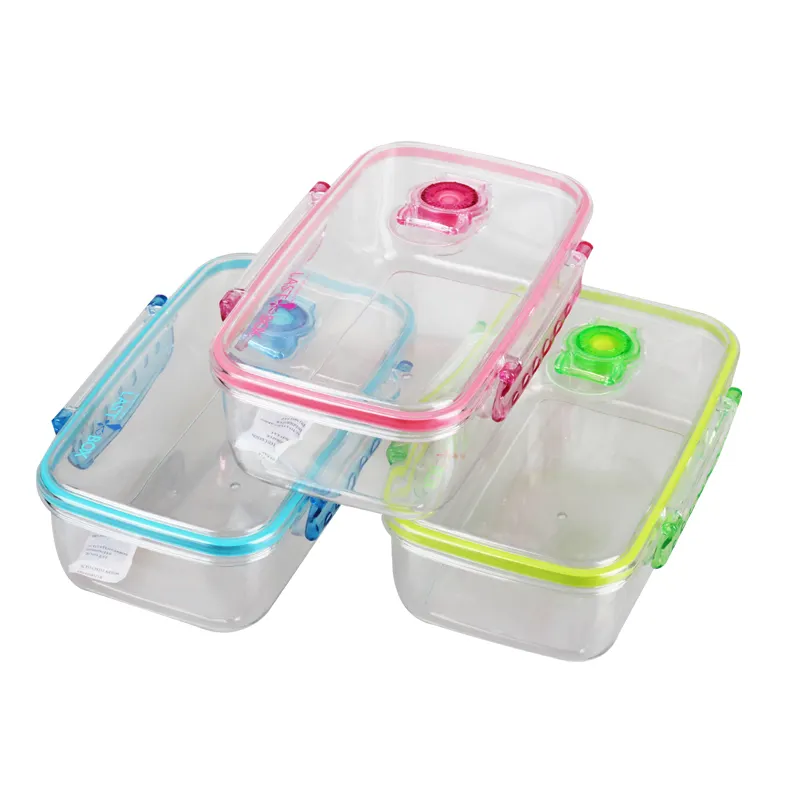 PC Airtight Vacuum Clear Plastic Food Container Storage Boxes With Locking Lids