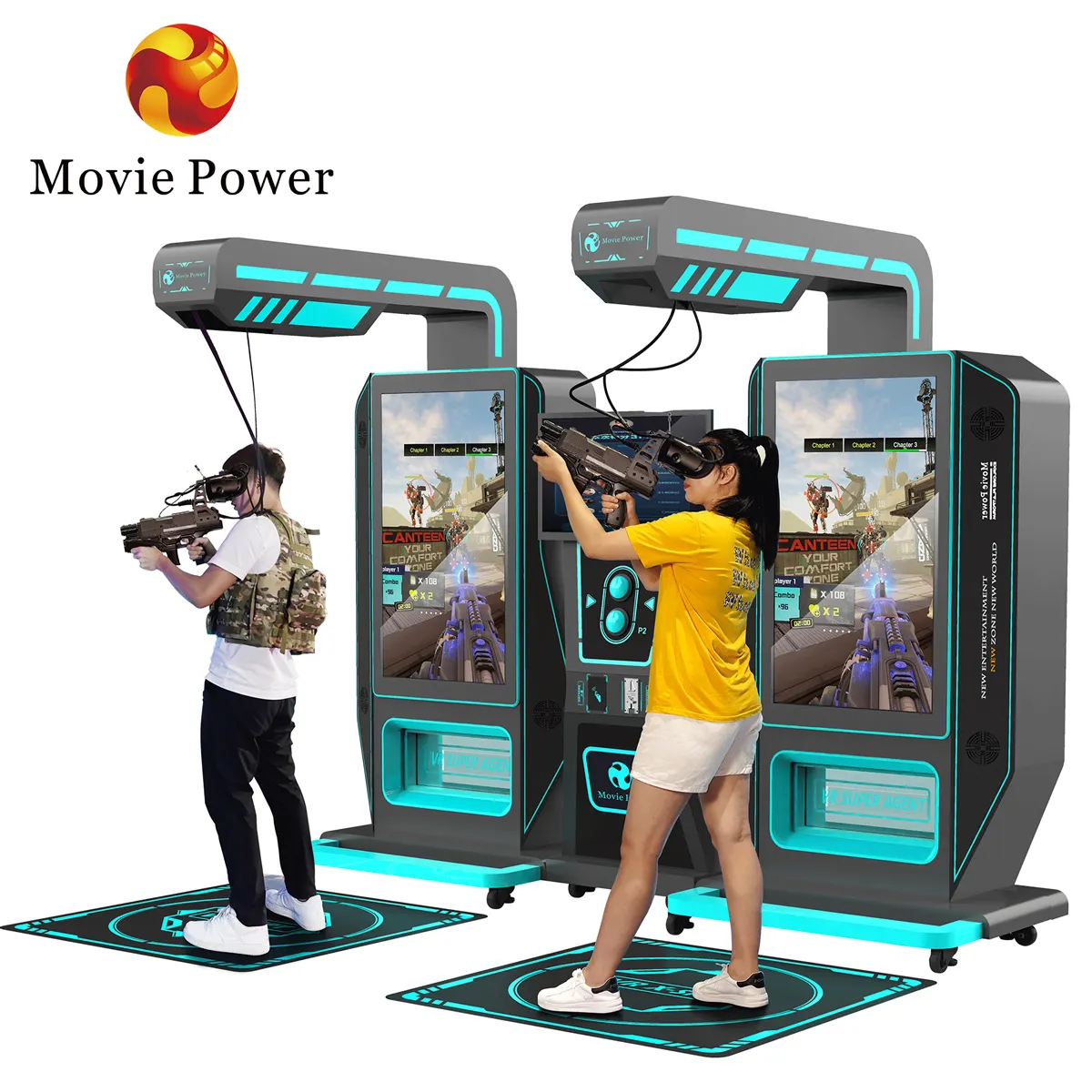 Arcade Unterhaltung VR Schießspielmaschine 2 Spieler Virtual Reality-Themenpark VR-Simulatormaschine