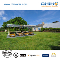 Structure de montage de panneaux solaires en acier CHIKO, surface anodisée, certifiée Intertek, système de support au sol pour carport, étanche