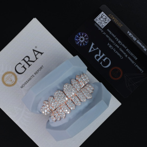 <span class=keywords><strong>Moissanite</strong></span> Grillz VVS Ice Out Hip Hop Grillz voor tanden 925 zilver <span class=keywords><strong>Moissanite</strong></span> Grillz 8 op 8 Custom <span class=keywords><strong>Moissanite</strong></span> Grillz - Product Image 2