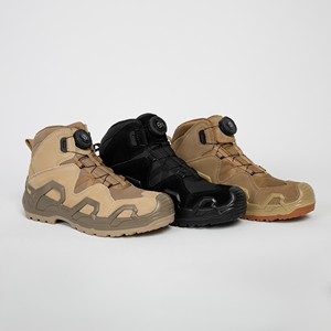 <span class=keywords><strong>Zapatos</strong></span> de Senderismo Tácticos, Duraderos y Cómodos, con Suela de Goma y Cuero, Diseño Transpirable, Personalizables OEM, Color Negro/Caqui, para Exteriores - Product Image 5