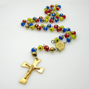 Cadena de cuentas de acero inoxidable para joyería, collar de cuentas con bolas de 8mm, para <span class=keywords><strong>Rosario</strong></span> religioso milagroso de <span class=keywords><strong>señora</strong></span> - Product Image 2
