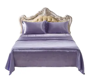 Bed Sheet Bedding Set Wholesale Luxury Satin Twin Queen King Size 4Pcs Bedding Set For Home Decoration