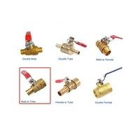 Vannes pneumatiques Vanne à boisseau sphérique en laiton à filetage mâle 3/8-8 avec connecteur Barb Pex MIP FIP femelle