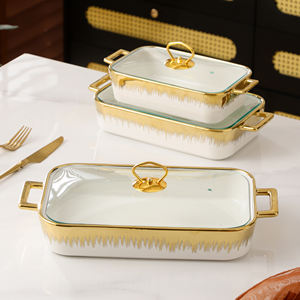 ชุดหม้อเซรามิกอุ่นอาหารหรูหรา ยูอาร์เทรน สำหรับเสิร์ฟบุฟเฟ่ต์ในโรงแรม พร้อมถาดและหม้อซุป - Product Image 3