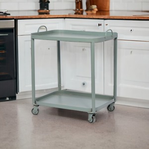 Stylish 2-Layer Metal Bar Cart with 4 <b>Wheels</b> Custom Drinkware Storage Solution <b>for</b> Kitchen Hotel Outdoor Wedding Home Bars - Product Image 6