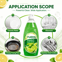Liquide vaisselle au citron frais 500 ml, efficace contre la graisse, doux pour les mains, marque privée, OEM, vente en gros, détergent à vaisselle