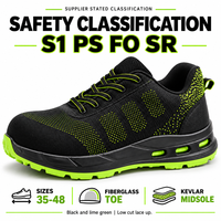 Chaussures de sécurité personnalisées à embout composite, tige Flyknit, semelle intermédiaire anti-perforation en Kevlar, semelle extérieure en PU, S1 PS FO SR, chaussures de travail en gros