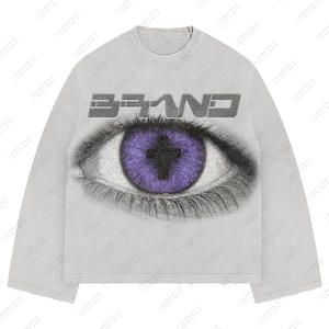 OEM cremallera-Up Regular Fit 250 Gsm Impresión de transferencia de calor camiseta Boxy algodón bordado personalizado parche hombres Casual patrón sólido - Product Image 1