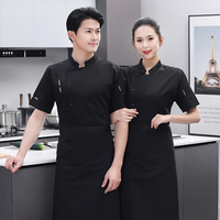 Veste de chef hommes portant uniforme Restaurant chemise à manches courtes pour hommes imperméable Filipina Uniforme Chef