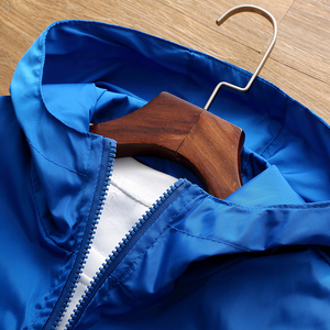 Wholesale <b>Men's</b> 100% Polyester <b>Jacket</b> Hood Custom Logo Print OEM Service Softshell <b>Light</b> Solid Color Dye Multiple Sizes - Product Image 3