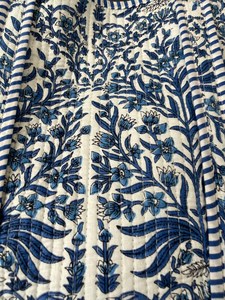 Bolso Tote Acolchado de Algodón, Tela Natural, Estampado Floral a Mano, Estampado Indio, Bolso de Hombro para Viajes y Compras - Product Image 5