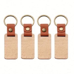 Porte-clés ronds en bois brut à graver, style vintage, pour cadeaux DIY et artisanat - Product Image 3