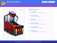 Machine d'arcade de basket-ball avec LED RGB 102x260x273 cm pour tir commercial