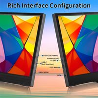 Moniteur portable tactile AHXJKA 11,6 pouces 1366x768 HD 60Hz avec double haut-parleur et étui en cuir, compatible avec téléphone, PC et console de jeu