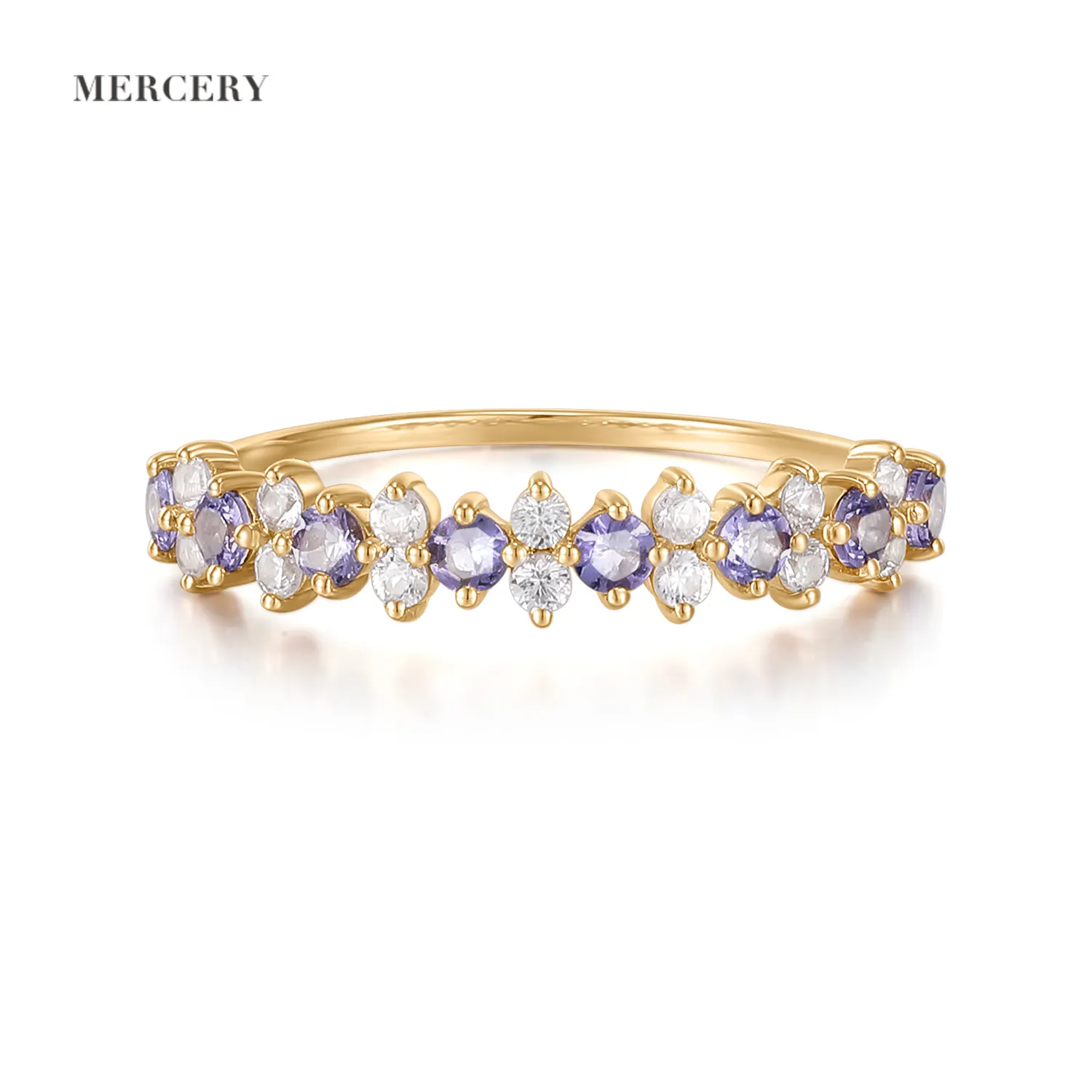 Mercery תכשיטי 2022 אופנה מגמת תכשיטי מעוצב להפליא באיכות גבוהה 14K מוצק זהב אבן חן לנשים