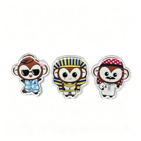 Aimant en acrylique personnalisé OEM ODM, style national, motif singe Chibi, imprimé mascotte tenue de plage égyptienne arabe, pour décoration de réfrigérateur domestique, fourniture