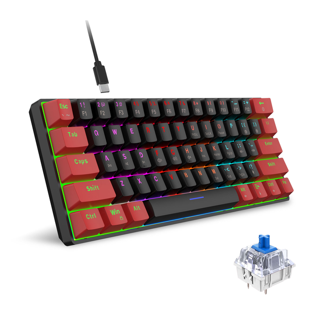 OEM 60% Optical RGB Mechanical Gaming Keyboard New Stock USB 3.0 Rainbow Lighting Low MOQ Computer Gaming Keyboard