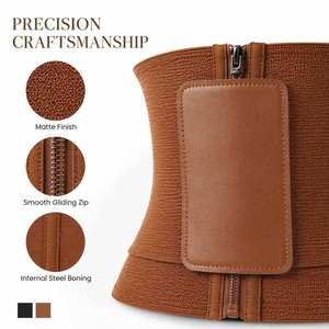 Ceinture amincissante respirante grande taille avec dentelle, corset sculptant, gaine ventre plat en latex - Product Image 2