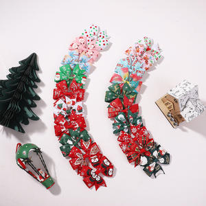 Fiocchi 3.15 pollici fermaglio per capelli per bambini ragazze del nuovo anno decorazioni per feste stampa fermaglio per capelli per bambini accessori per capelli natalizi - Product Image 5