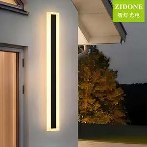 <span class=keywords><strong>Applique</strong></span> murale linéaire LED moderne minimaliste AC90V-265V 10W 15W 30W IP65 étanche pour extérieur, jardin, bande lumineuse murale extérieure - Product Image 1