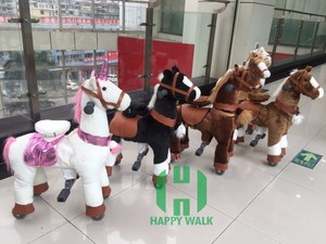 Neues Unisex-Spielzeug mit großem Aufsitz tier Mechanische Pferde mit Esels chafen und Einhorn für Kinder aus strap azier fähigem Kunststoff - Product Image 4