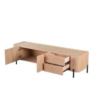Mueble de <span class=keywords><strong>TV</strong></span> Moderno para Sala de Estar u Hotel, con Acabado en Chapa de Madera y Melamina, Diseño Multifuncional y Práctico, Mueble Ecológico - Product Image 5