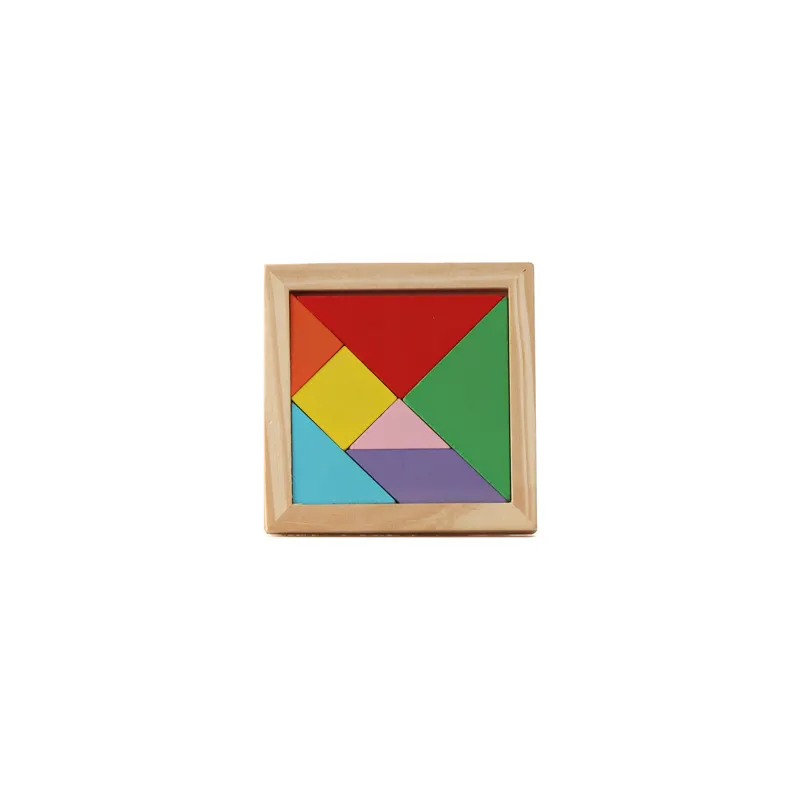 몬테소리 나무 탱그램 7 조각 직소 퍼즐 다채로운 사각형 Iq 게임 두뇌 티저 어린이를위한 지능형 교육 완구