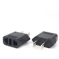 Adaptateur de prise miniature blanc noir 250V 10A en cuivre CN EU vers US 2 broches Amérique Japon petit adaptateur de prise type a
