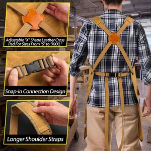 Heavy Duty 20 oz tela da lavoro bavaglino grembiule con 9 tasche per la lavorazione del legno negozio grembiule per gli uomini in ristoranti acquirenti commerciali - Product Image 1