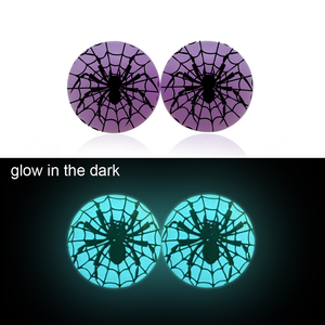 Ingrosso bagliore nel buio di Halloween perline in Silicone stampate con ragnatela 15MM grado incandescente gioielli fai da te perline per la creazione di penne - Product Image 5