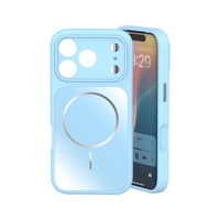 Coque de protection au toucher doux, fine, anti-rayures, avec panneau arrière en acrylique magnétique, en silicone liquide pour iPhone 13-18 Series