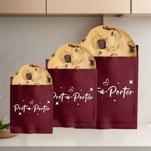 Sacs en papier ciré à fond pointu pour restaurants avec logos de marque, emballages personnalisés pour biscuits, beignets et pains, pour sacs et boîtes à emporter - Product Image 4
