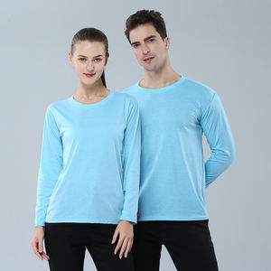 T-shirt à manches longues en coton polyester personnalisé pour hommes T-shirt ajusté confortable vente en gros - Product Image 5