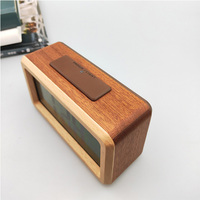 Réveil de table numérique et analogique à LED en bois avec fonctions de moniteur de température et d'humidité Horloges numériques et analogiques-numériques