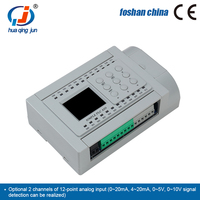 Huaqingjun 12-in 12-out Transistor Output PLC 2AO 0-10V con WIFI Phone App PLC para convertidor