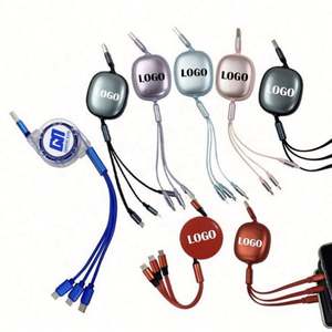 Cable de Carga USB Múltiple 3 en 1 de Plástico Ajustable de Alta Calidad Personalizado, Cable de Carga Rápida Micro USB - Product Image 1