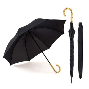 Promotion Straight Automatic <b>Umbrella</b> Wooden Hook Handle Premium <b>Umbrella</b> - Product Image 1