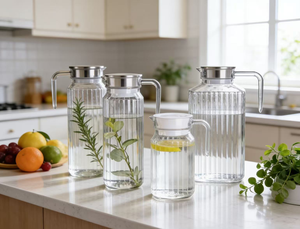 Carafe à eau froide en acrylique, <span class=keywords><strong>pichet</strong></span> à eau en <span class=keywords><strong>plastique</strong></span> transparent avec couvercle pour le stockage au réfrigérateur, thé glacé - Product Image 6