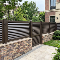 Panneau de clôture vertical moderne en alliage d'aluminium pour jardin extérieur, thermolaqué, anti-rouille, sur mesure, plusieurs tailles