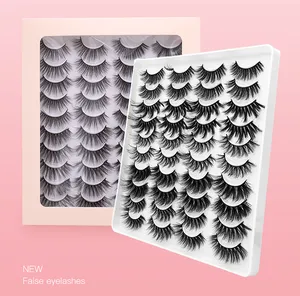 Lashes fabrika doğrudan 20 pairs karışık tarzı set 6D dramatik ucuz premium sahte yanlış kirpik