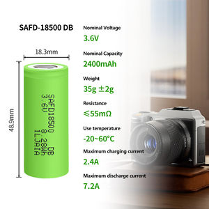 18500 3,6 V 2400mAh Paquete de batería de iones de litio recargable 18500 Batería de iones de litio - Product Image 3